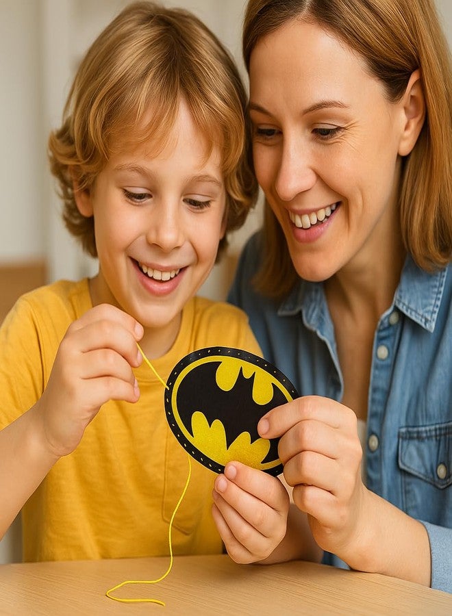 iCraft DIY Felt Keychain Kit for Kids - Easy Sew Plush Craft for Fine Motor Skills & Parent-Child Fun - Ages 6-12 (Batman) - Image 3
